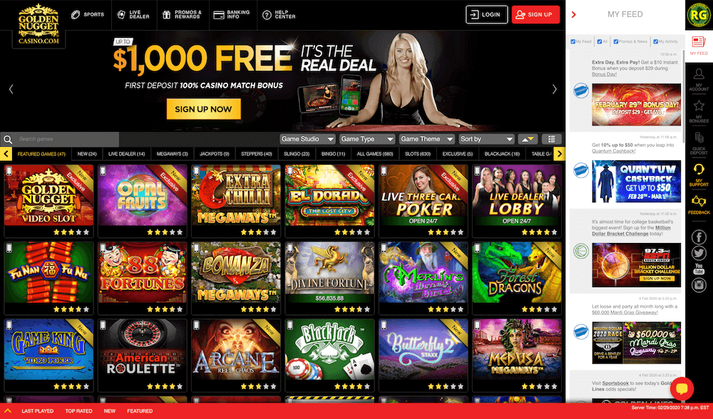 go online casino golden nugget