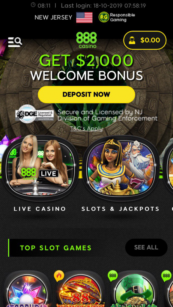 888 casino login slots