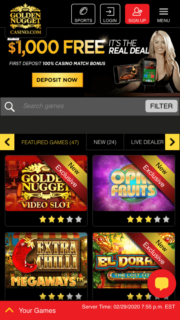 download the new Golden Nugget Casino Online