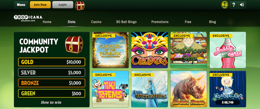 tropicana online casino nj login