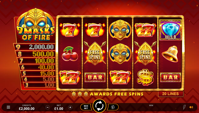 9 masks of fire slot review